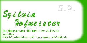 szilvia hofmeister business card